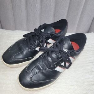 Adidas Adicross  Black and White Leather Sneakers Size 5 1/2 Kids